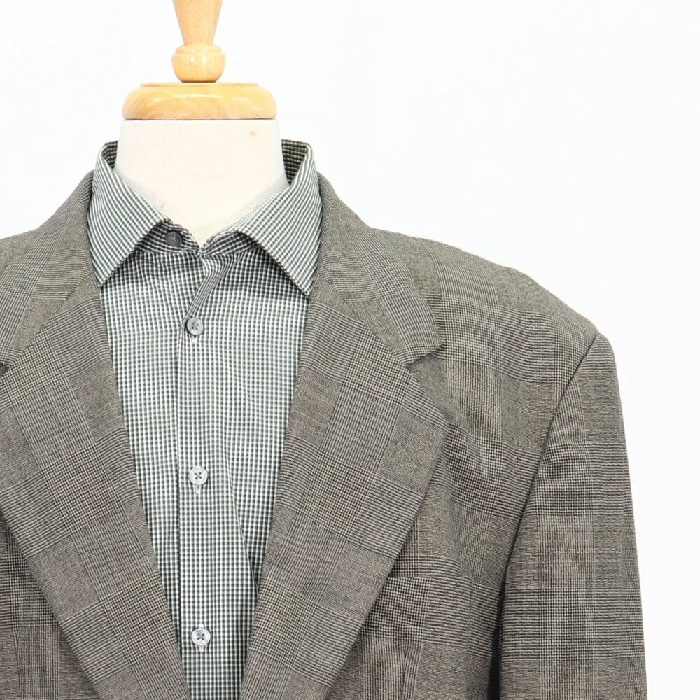 Hugo Boss 44R Brown Check 2-Button Sport Coat Blazer Jacket T239